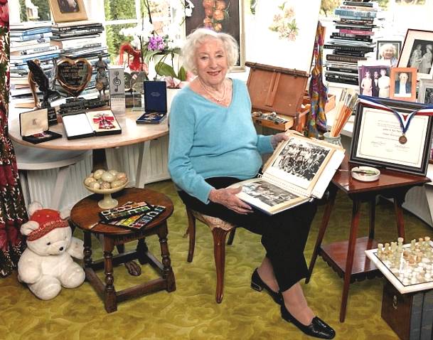 Dame Vera at home in her 'painting' room, Ditchling, Sussex