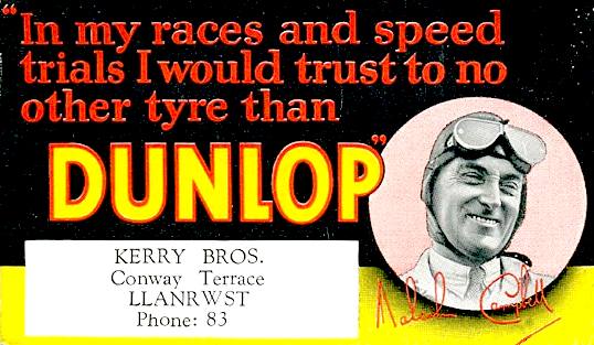 Dunlop promotional blotter give aways - Kerry Brothers Garages
