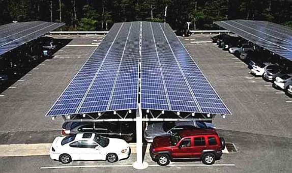 Solar assisted EVs benefit from parking arrays