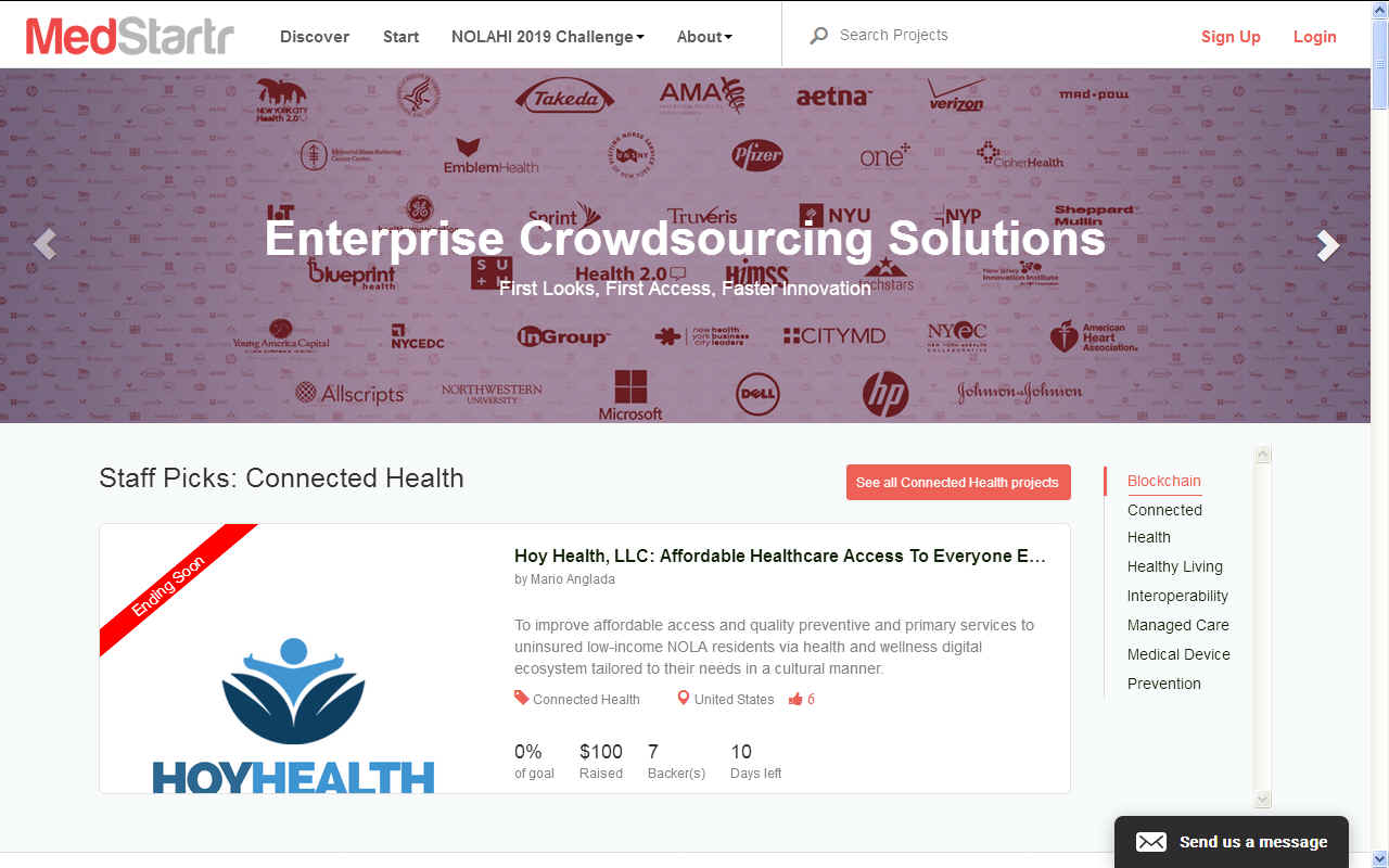 MedStartr medical and health project crowdfunding