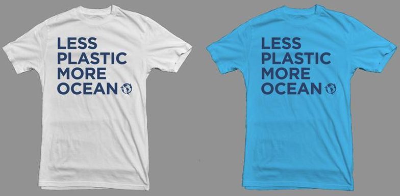 5 Gyres T shirts. Less plastic more ocean