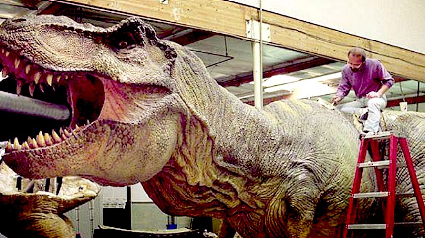 Animatronic tyranosaurus rex for jurassic park movie