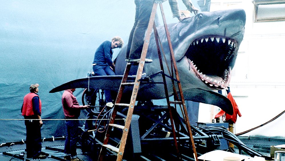 Superb picture of Bruce the Jaws great white animatronic shark