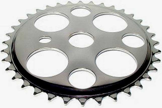 A 36 tooth bicycle chain sprocket