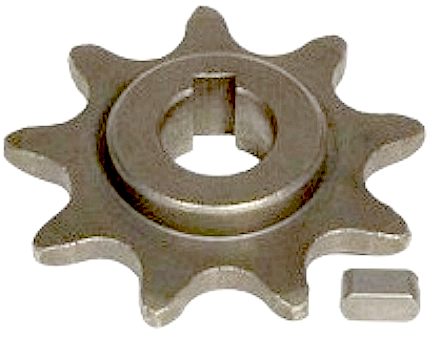 A 9 tooth electric motor sprocket