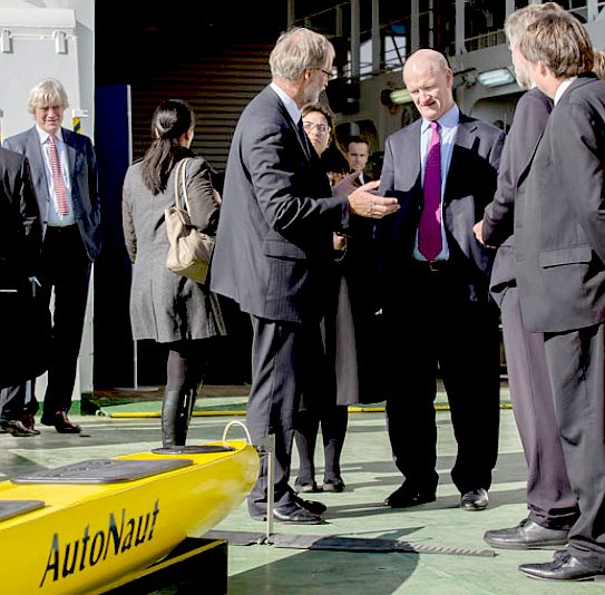 David Willets MP, minister for science visit the Autonaut stand