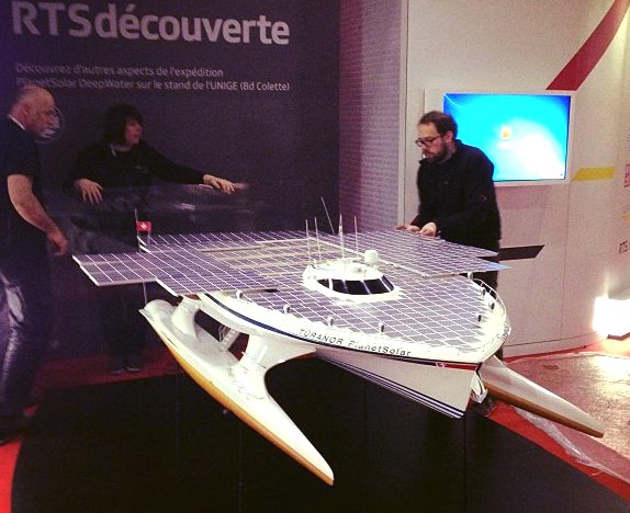 Large scale model of the PlanetSolar, Geneva University, Switzerland