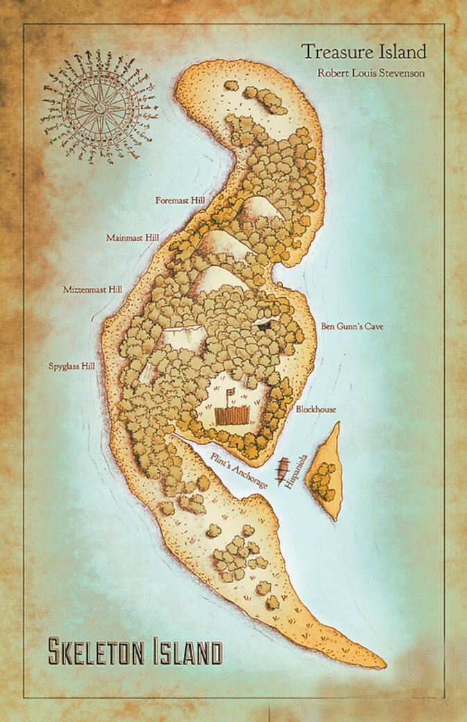 Robert Louis Stevenson's Treasure Island Map