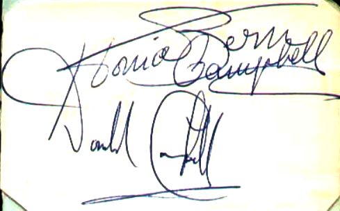 Autographs of Tonia Bern-Campbell and Donald Campbell CBE