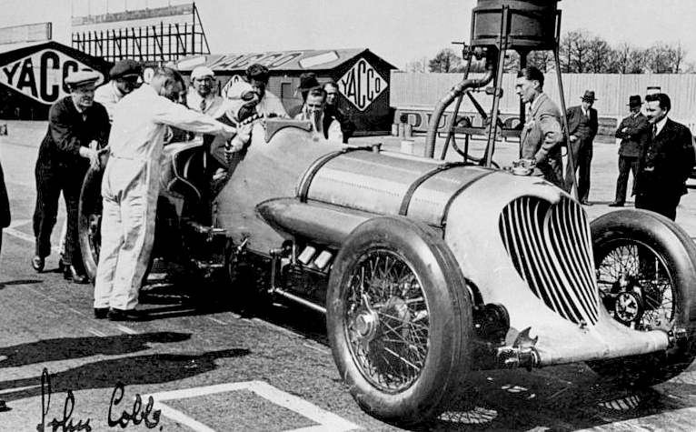 John Cobb in his Napier land speed record car