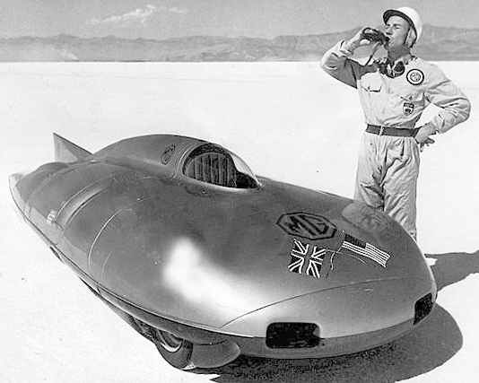 Stirling Moss and the MGex181 at the Bonneville Salt Flats
