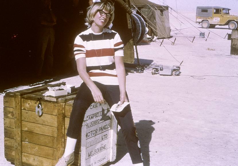 Tonia Bern-Campbell relaxing on the salt at Lake Eyre