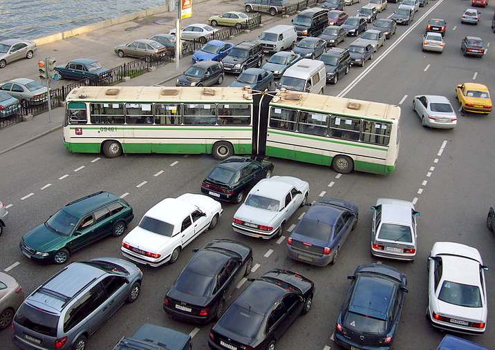 Moscow, Russian traffic jam