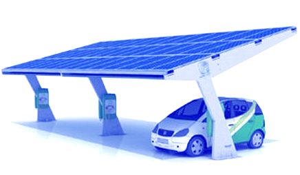 Eco solar charging at green car parks