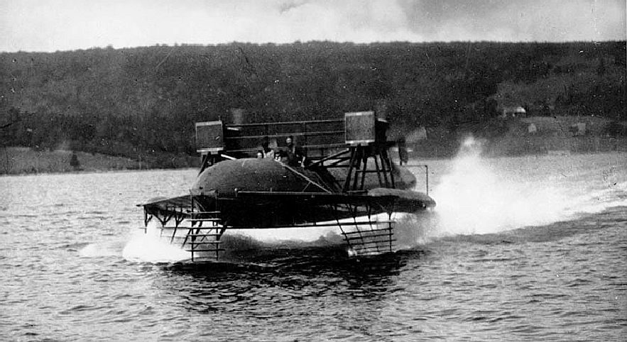 Alexander Graham Bell's HD-4 hydrofoil on a test run in1919