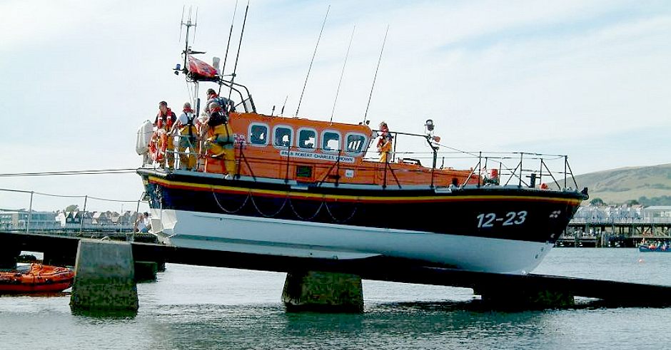 Swanage lifeboat and rescue crew