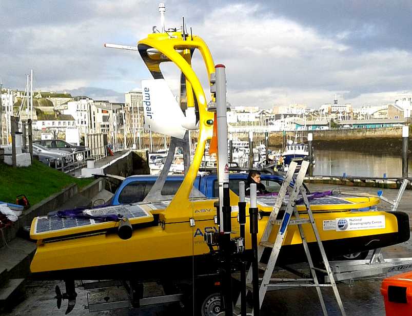 ASV Global's C-Enduro solar and wind powered catamaran