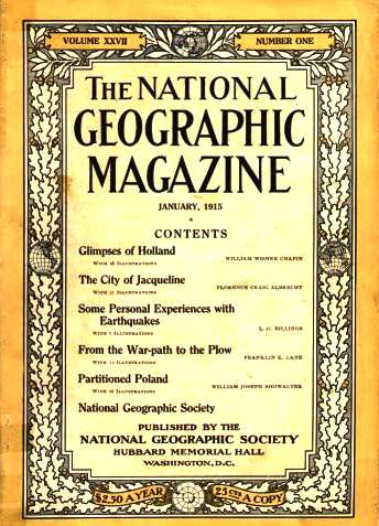 National Geographic Society magazine cover, number one