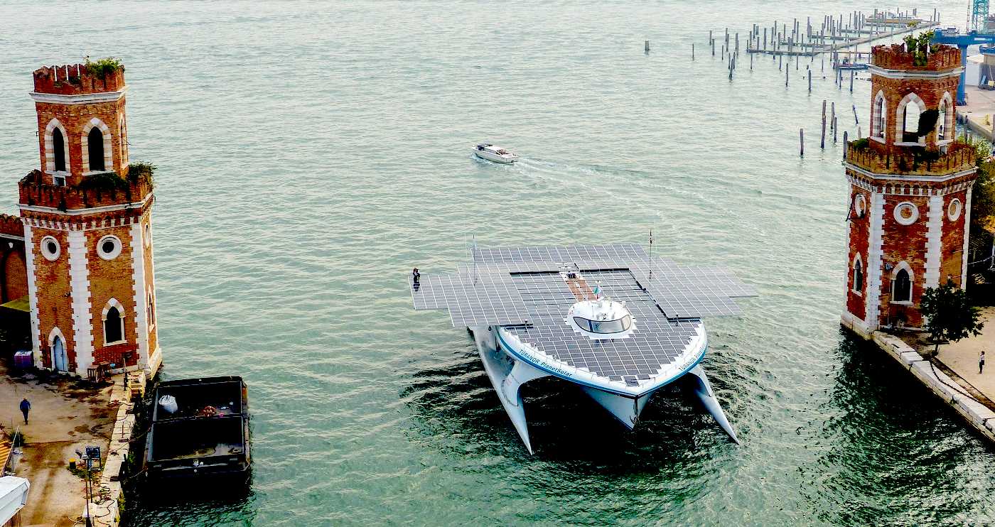 Planet Solar Turanor, solar powered catamaran in Venice