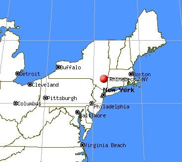 Rhinebeck map of New York