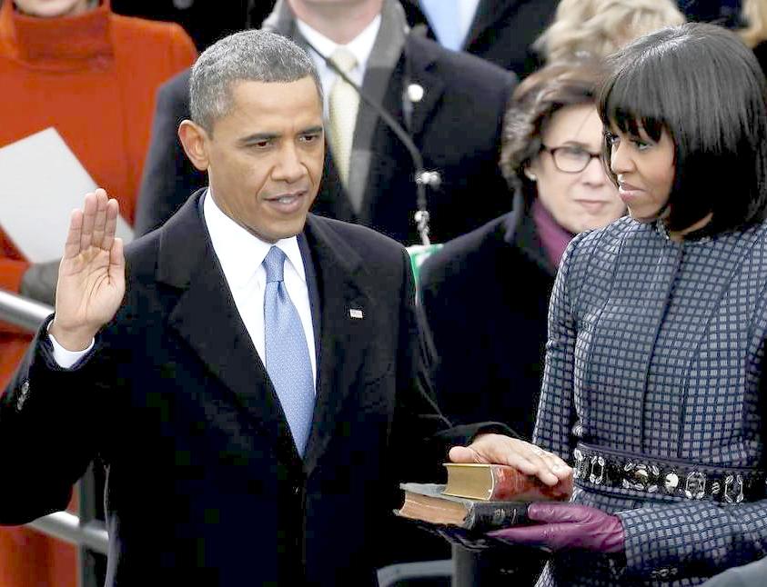President Obama swearing his oath of office