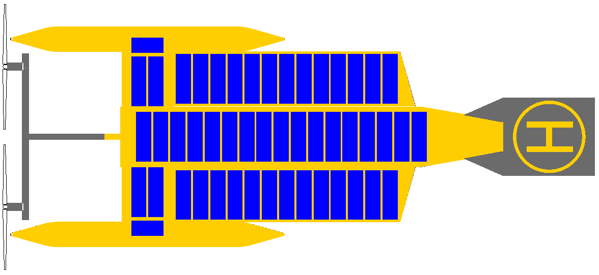 Ocean plastic cleaning autonomous robot ship model solar panel layout