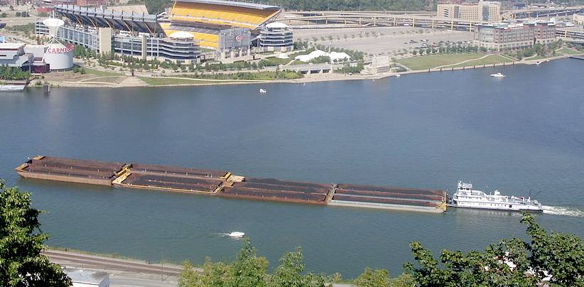 Coal barges, Pittsburgh, Ohio River