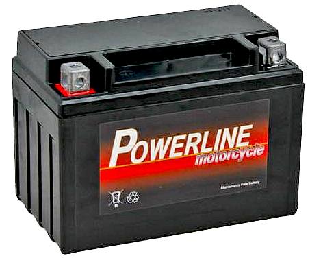 A 12 volt 9 amp hour motorcylce battery