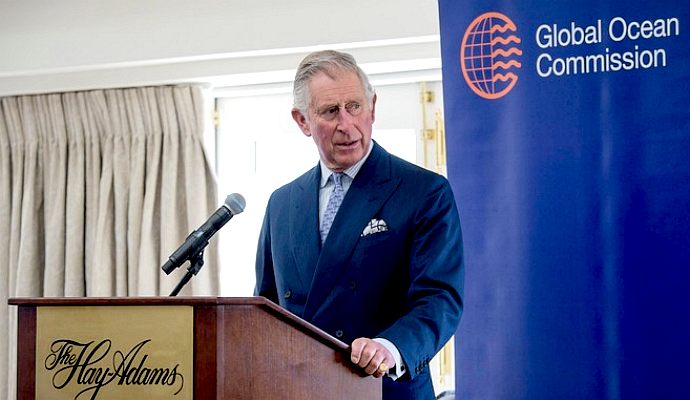 HRH The Prince of Wales giving a speech to a Global Ocean Commission assembly in Washington DC