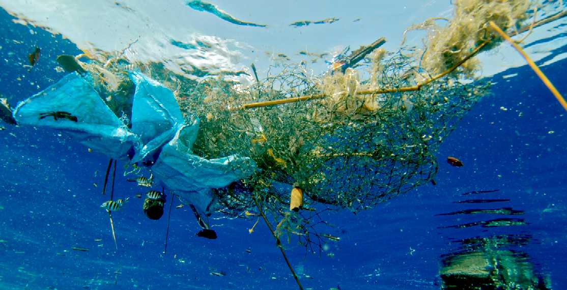 Fishing nets and other plastic ocean garbage