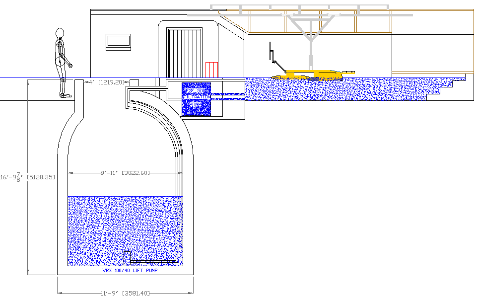 Underground water storage chamber and test tank