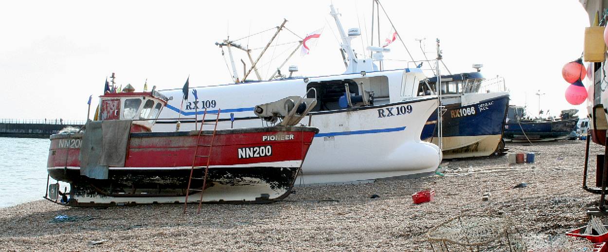 English Channel, Hastings, home to the largest fleet of beach based fishing boats in the world