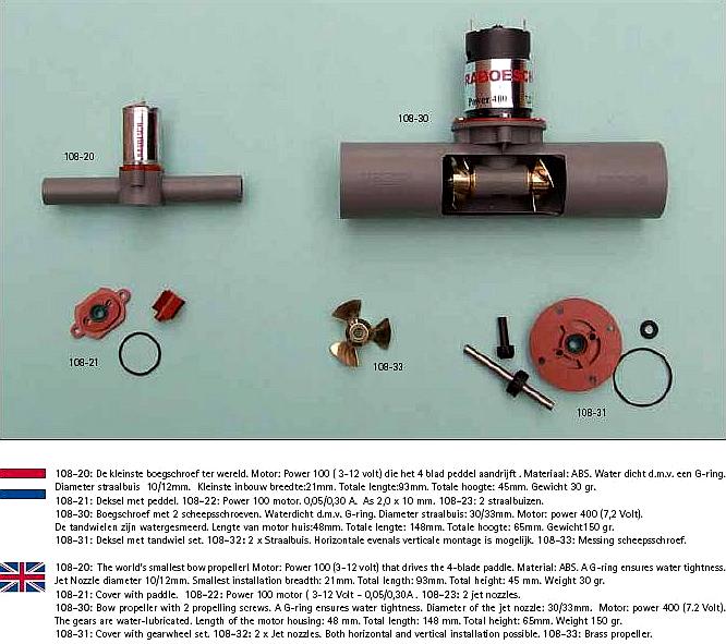 Smallest model bow thrusters dual propellers