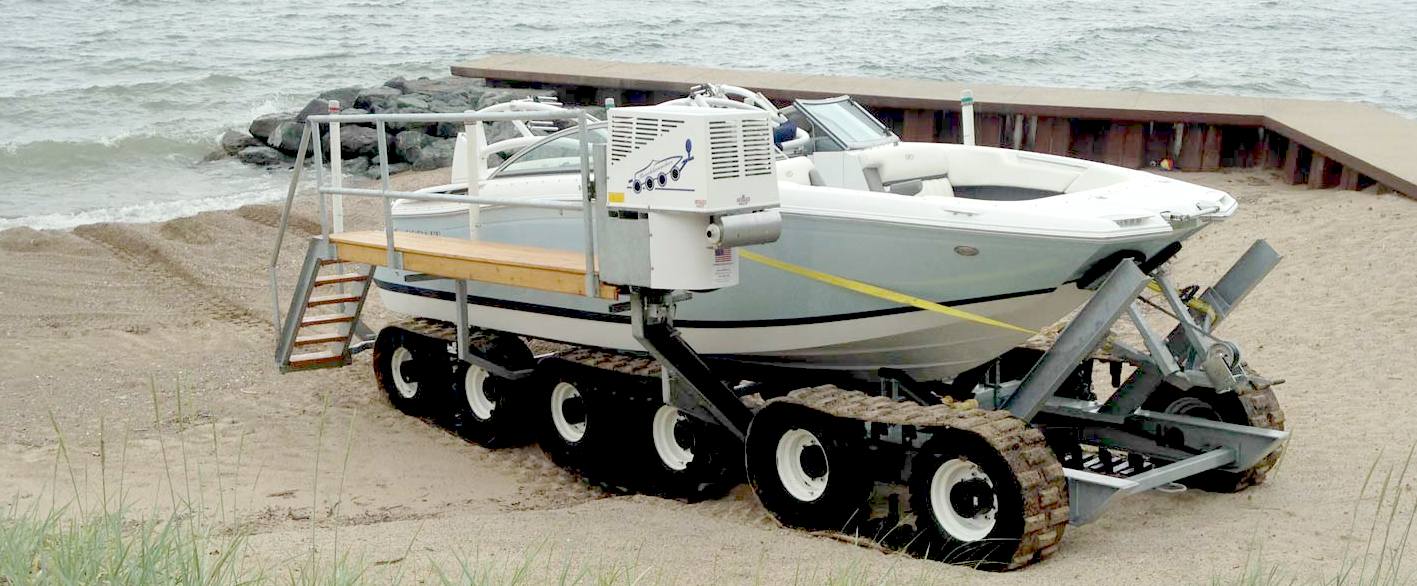 AMPHIBIOUS BOAT LAUNCHING SYSTEM MOTORISED REMOTELY 