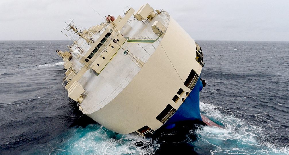 Modern Express cargo ship capsized in the Bay of Biscay