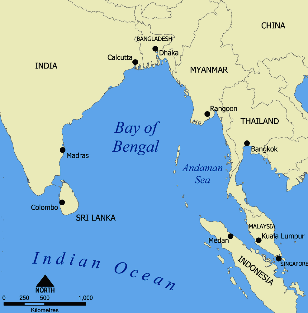 Where Is Bengal In India Map   Bay Of Bengal Maps Indian Ocean 