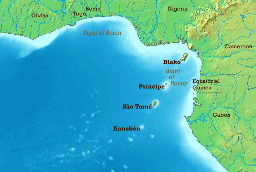 Map of the Gulf of Guinea