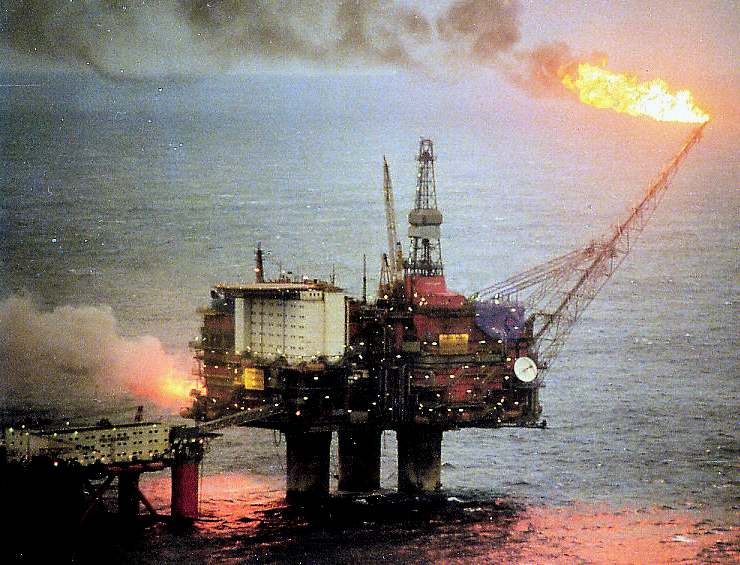 A North Sea oil and gas drilling and exploration platform