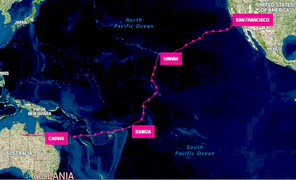 Pacific Ocean Route Map Womens Rowing Record 