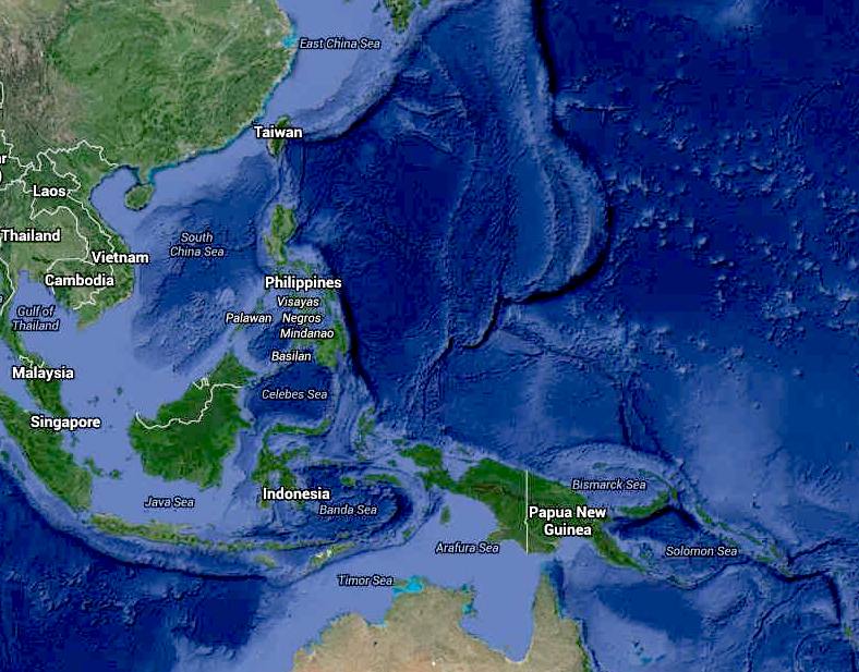 north pacific ocean map with islands