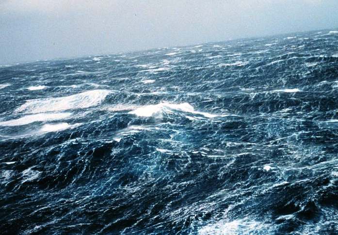 North Pacific Ocean waves caused by storms