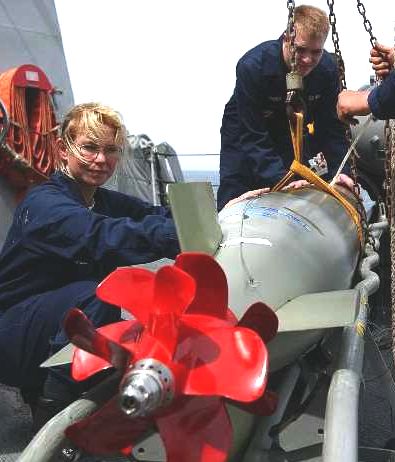 Mark 46 torpedo with contra rotating propellers